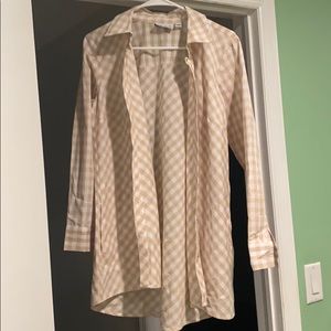 Joan Rivers flannel collared top